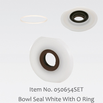 050654SET BOWL SEAL WHITE WITH O RING SEAL